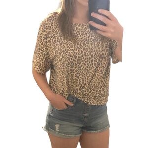 Leopard Print Shirt Honeydew Intimates SZ M Mob Wife Animal Print